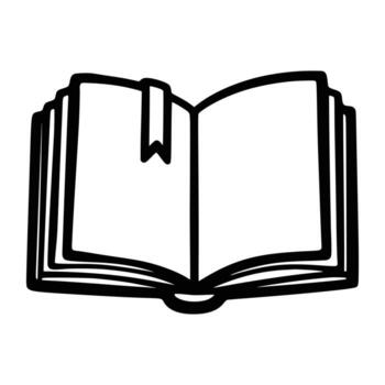 Open Book with Bookmark A Symbol of Knowledge and Learning. vector