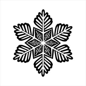 intrincado copo de nieve diseño con geométrico patrones y detallado líneas. vector