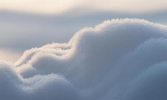Detailed texture of white foam or cloud with glistening water droplets under soft light photo
