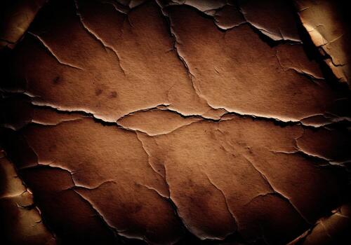 afligido oscuro pergamino papel textura con Envejecido grietas y arrugas foto