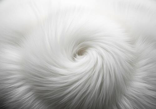 Luxurious white arctic fox fur texture with a soft swirling pattern photo