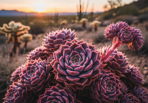 Vibrant pink echeveria succulent rosettes with intricate patterns photo