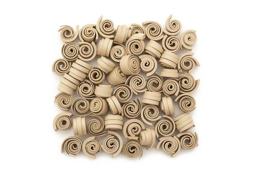 Uniform spiral paper confetti in matte beige for creative design elements photo