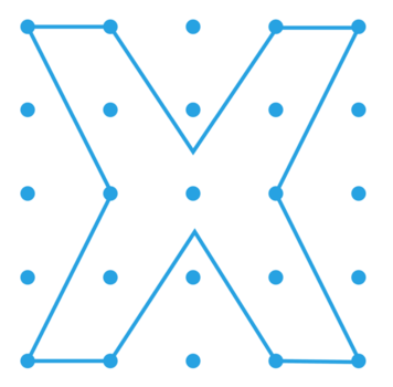 abstrakt geometrisk x mönster med prickar isolerat på transparent bakgrund png