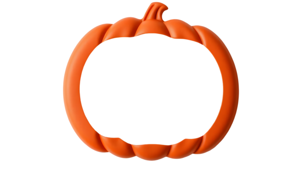 arancia zucca sagomato telaio con vuoto centro, isolato autunno o Halloween design elemento con copia spazio per testo png