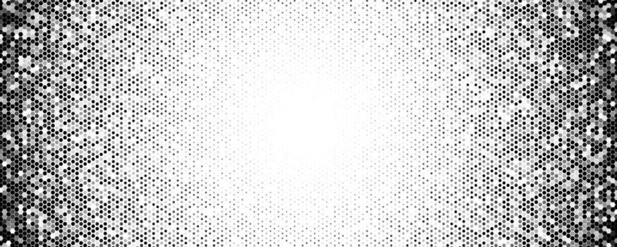 Medtech Biotech Background Pattern Texture, Hexagon Dot Halftone Frame With Bright Center Copy Space, Clean Scientific BG Backdrop Wallpaper For Labs, Reports And Healthcare Apps. Illustration vector