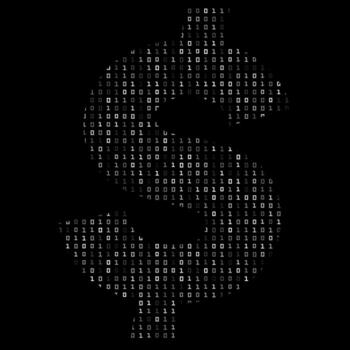 digital dólar firmar 0, 1 binario código datos concepto vector