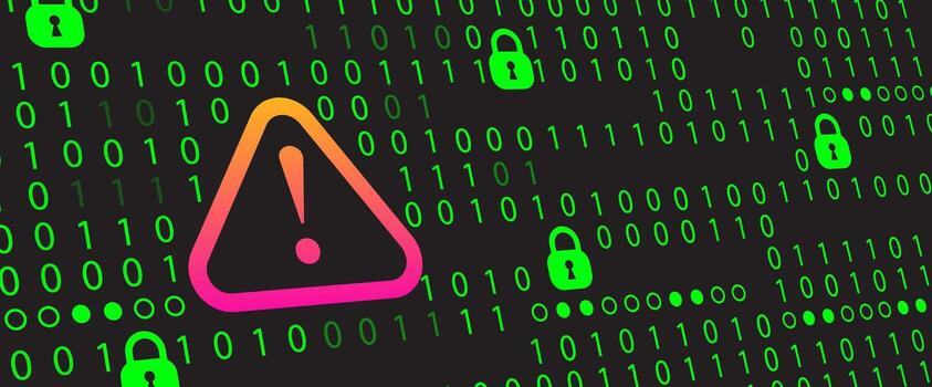 binario 0s 1s código la seguridad cibernética amenaza advertencia digital concepto vector