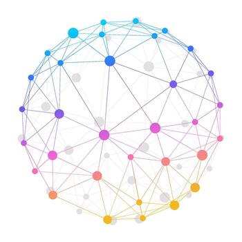 Data Connection Sphere Gradient Geometric Network Diagram vector