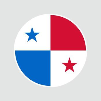 The flag of Panama. Flag icon. Standard color. Round flag. Computer illustration. Circle flag. vector