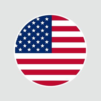 The flag of USA. Flag icon. Standard color. Round flag. Computer illustration. Circle flag. vector