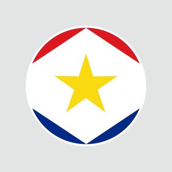 The flag of Saba. Flag icon. Standard color. Round flag. Computer illustration. Digital illustration. Circle flag vector