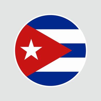 The flag of Cuba. Flag icon. Standard color. Round flag. Computer illustration. Circle flag. vector