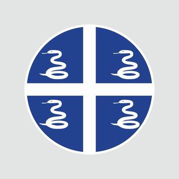 The flag of Martinique. Flag icon. Standard color. Round flag. Computer illustration. Circle flag. vector