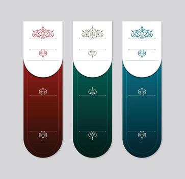 Ornamental Tag Label Mockup Design in Various Color Variations vector