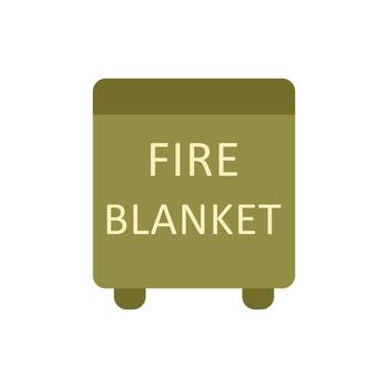 Simple Fire Blanket Label Icon with Rounded Edges and Clean Typography vector
