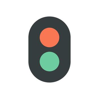 Simple Traffic Signal Clipart Showing Red and Green Lights with Smooth Curved Edges for Navigation Symbols vector