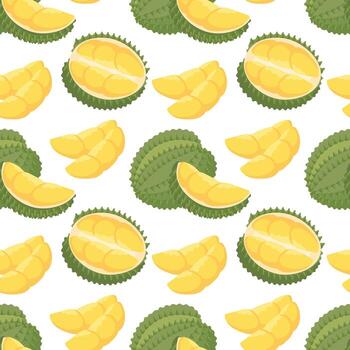 Durian and mango fruit pattern vector