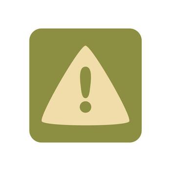 Caution Sign Icon in Flat Style with Exclamation Mark and Green Background vector