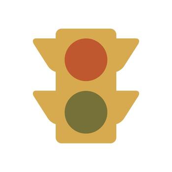 Traffic Signal Icon in Flat Design Showing Stop and Go Lights vector