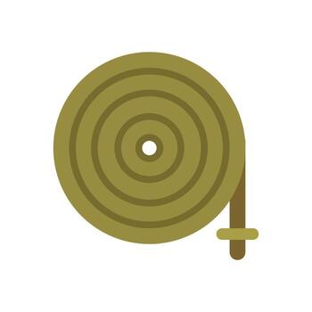 Emergency Fire Hose Symbol in Flat Design with Central Hole and Handle vector