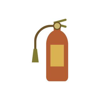 Fire Extinguisher with Hose and Label in Simple Flat Style for Emergency Concept vector