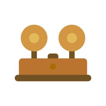 Simple Safety Emergency Light Icon with Two Circular Heads and Base Unit vector