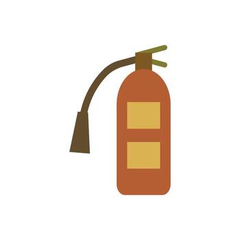 Simple Fire Extinguisher with Hose and Twin Labels in Flat Modern Design vector
