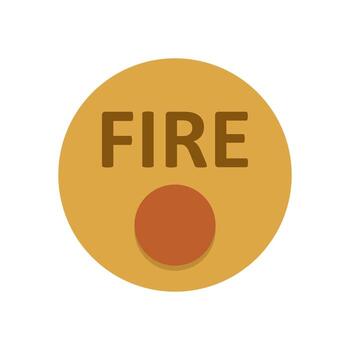 Fire Alert Graphic Element With Central Push Button in Round Format vector