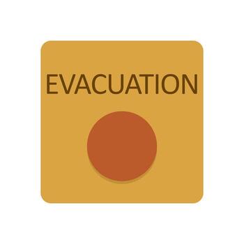 Simple Evacuation Symbol Featuring Round Red Trigger in Center vector
