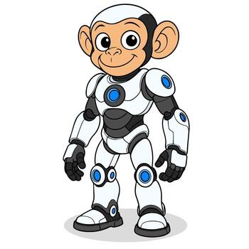 Mechanical Monkey Robot Full Body vector