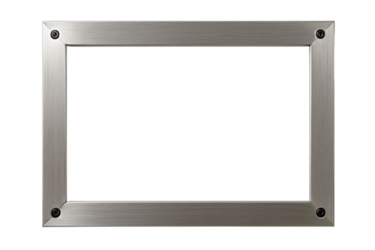 metal foto marco con mínimo plata diseño, representando moderno arquitectura, sencillez, y elegancia mediante geométrico precisión png