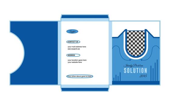 Corporate file presentation folder brochure template design for office document packaging vector