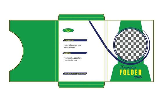 Modern company brochure and folder template set for corporate file and presentation design vector