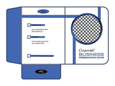 Elegant corporate presentation folder brochure file design with modern branding layout vector