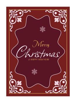 fiesta alegre Navidad tarjeta y contento nuevo año boder modelo vector