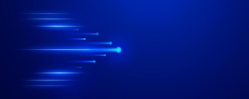 Bright blue light streaks representing high speed digital data flow vector