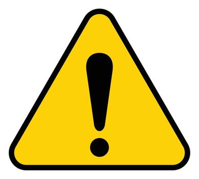 Yellow triangular caution warning sign symbol for safety and alertness vector