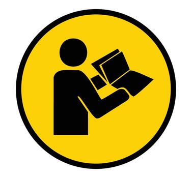 Iconic Symbol of User Reading a Document in High-Contrast Visual Design vector