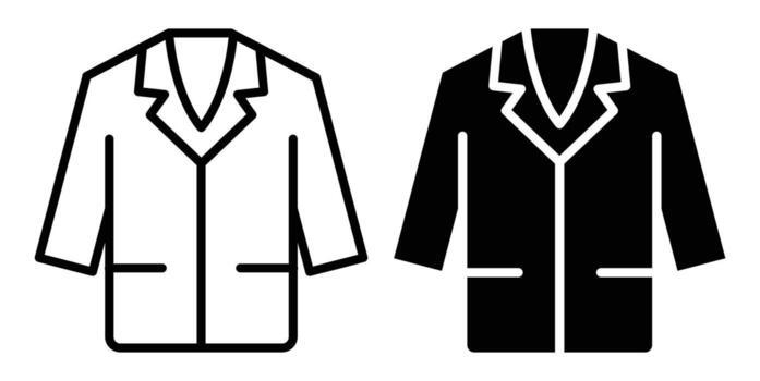 Minimalistic Outline of a Tailored Jacket in Black and White Design vector