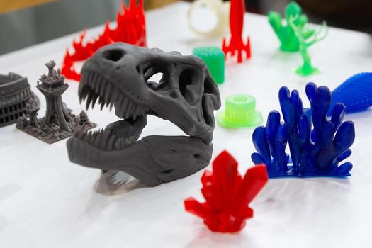 3d printed decorative objects displayed on a table photo
