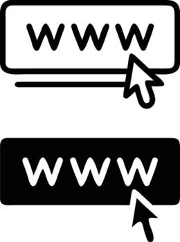 Web Domain Doodle Icons Set for Internet, Website and Online Address Navigation Design vector