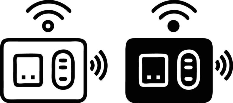 Smart Switch Doodle Icons Set for Wireless Control, Home Automation and IoT Technology Design vector