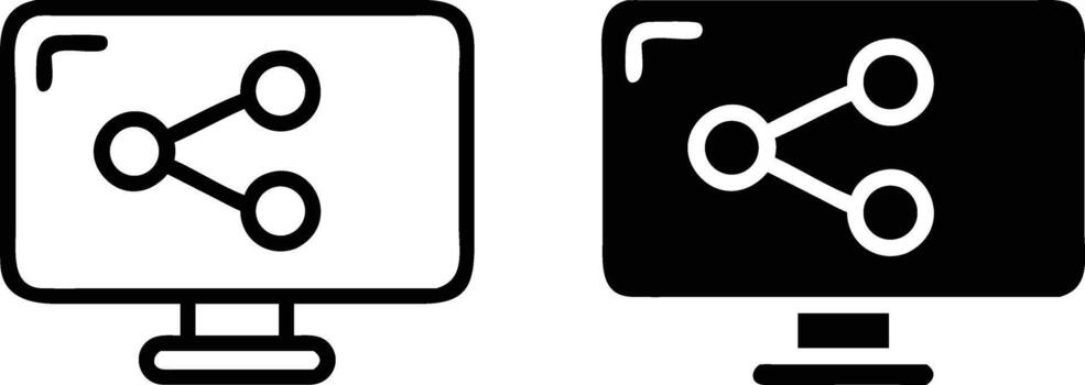 Computer Share Network Icon Set vector