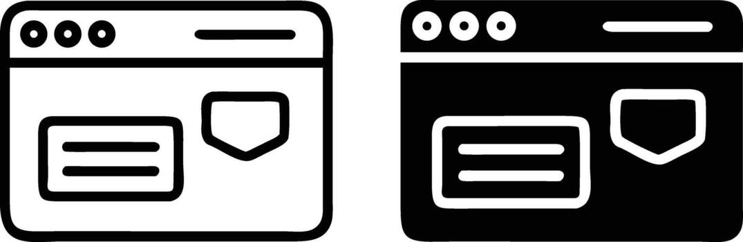 seguro web navegador icono conjunto vector