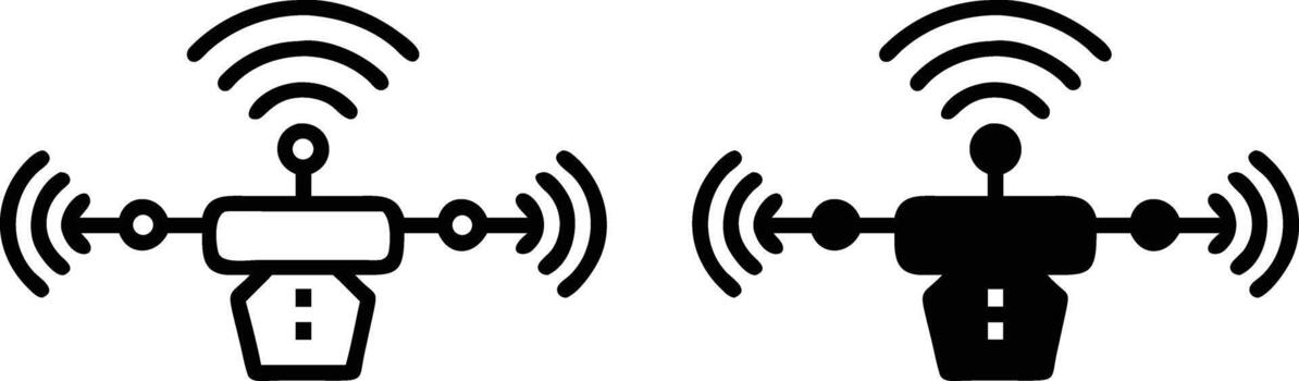 inteligente zumbido señal garabatear íconos conjunto para inalámbrico tecnología, comunicación y remoto controlar diseño vector