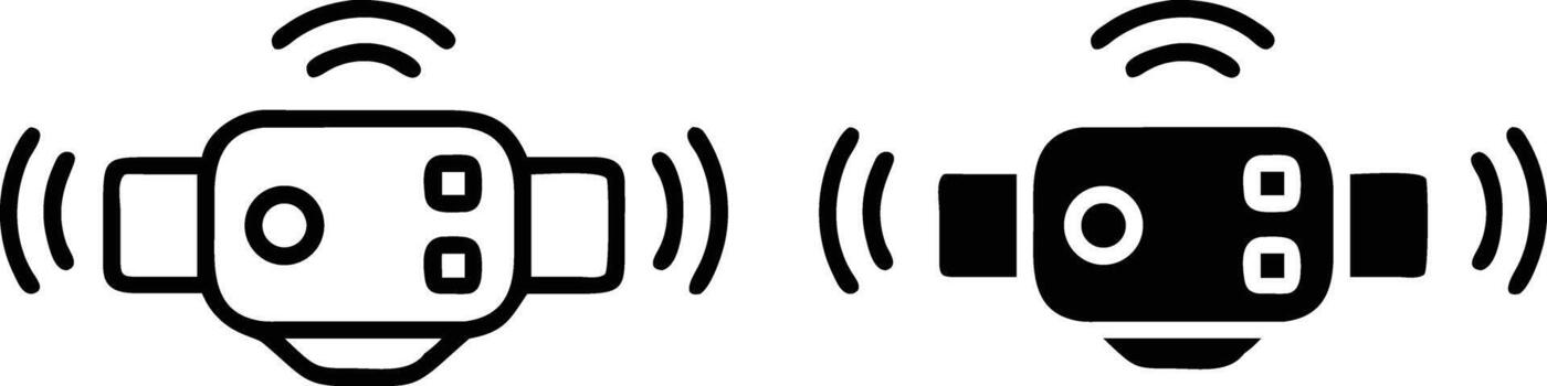 Drone Sensor Doodle Icons Set for Wireless Technology, Aerial Control and Smart Navigation Design vector