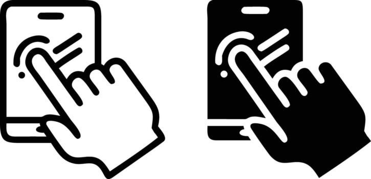 Touch Screen Gesture Doodle Icons Set for Mobile Interaction, Technology and App Interface Design vector