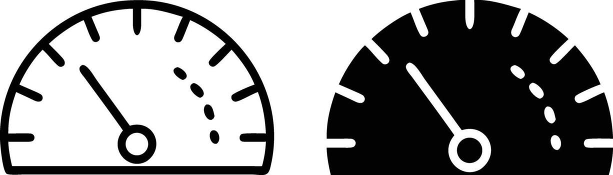 Speedometer Gauge Doodle Icons Set for Performance, Dashboard and Measurement Indicator Design vector