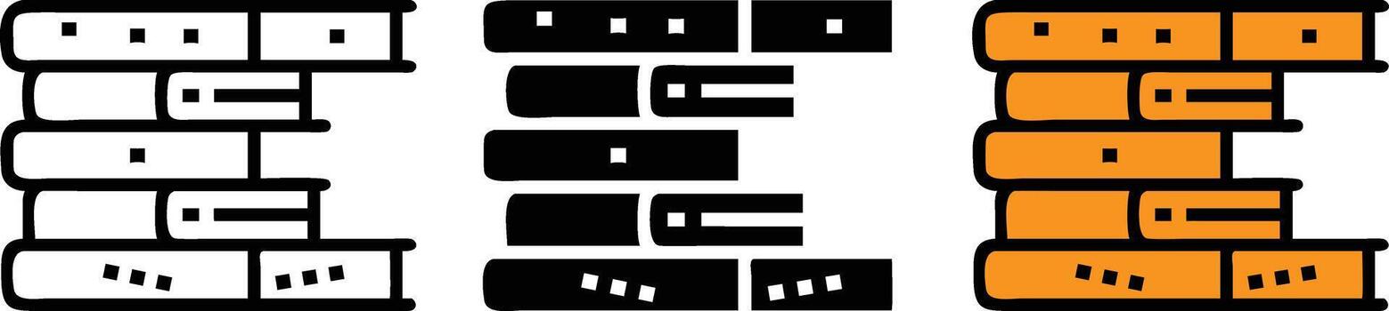 Stacked Books Doodle Icons Set for Education, Knowledge and Library Learning Design vector